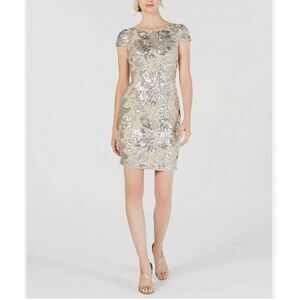 NEW - Calvin Klein‎ Women's Sequined Flower Cowl-Back Dress Size 18 W Plus size